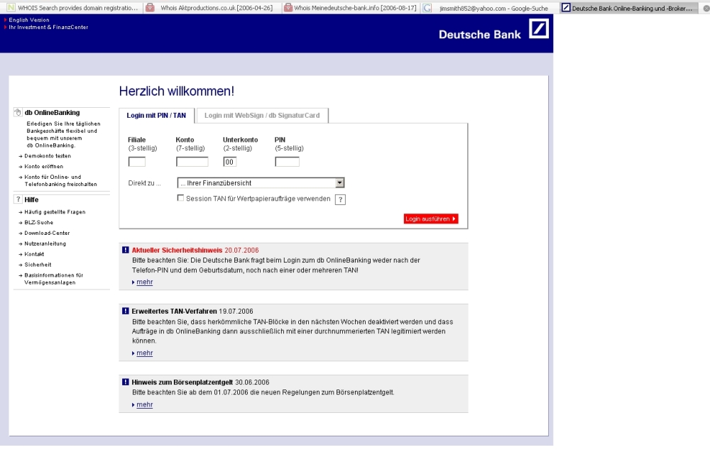 Phishing: Deutsche Bank-Kunden aufgepasst! – Große Worte