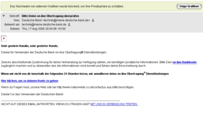 Nur scheinbar eine lustige Mail